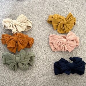 Set of 6 Bow Headbands in Assorted Colors